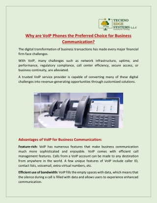 Why are VoIP Phones the Preferred Choice for Business Communication?