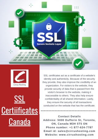 SSL Certificates Canada