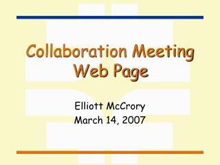 Collaboration Meeting Web Page