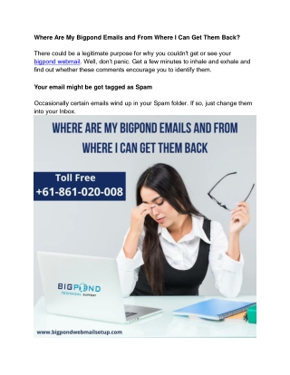 BigPond_  Where Are My Emails and From Where I Can Get Them Back (08) 6102 0008
