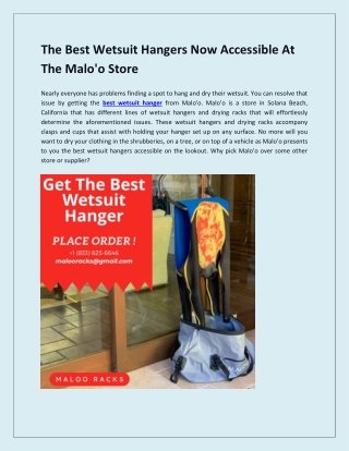 The Best Wetsuit Hangers Now Accessible At The Malo'o Store