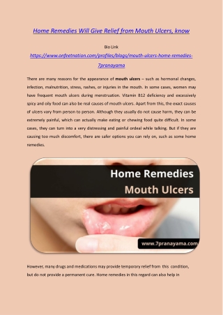 Home Remedies will give relief from Mouth Ulcers, know