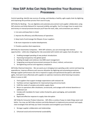 SAP Ariba Solutions for Business