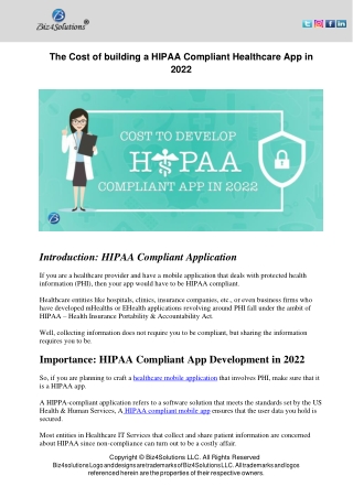 How Much Does It Cost to Develop a HIPAA Compliant Application