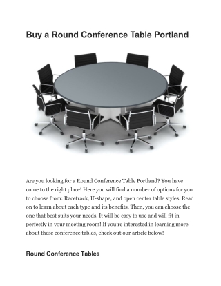 Buy a Round Conference Table Portland