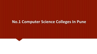 No.1 Computer Science Colleges In Pune