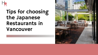 Tips for choosing the Japanese Restaurants in Vancouver