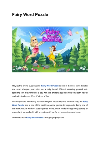 Fairy Word Puzzle