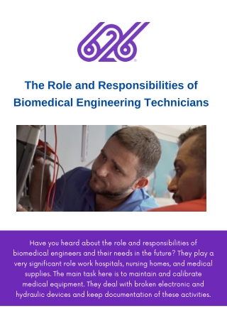 Role and Responsibilities of Biomedical Engineering Technicians By We Are 626