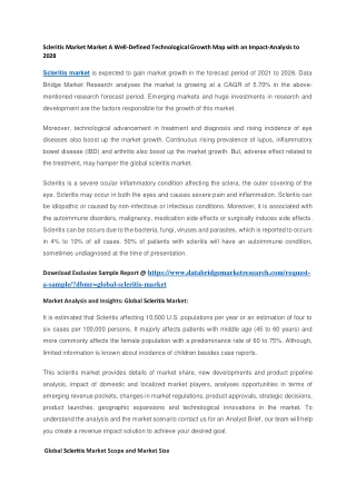 Scleritis Market Market A Well-Defined Technological Growth Map with an Impact-Analysis to 2028