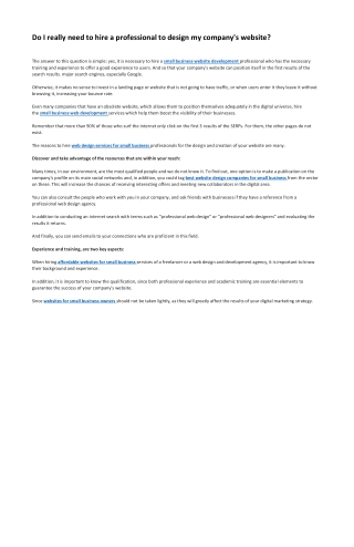Do I really need to hire a professional to design my company's website