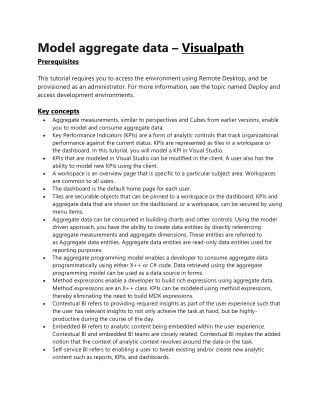 Model aggregate data – Visualpath