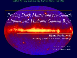 Probing Dark Matter and pre-Galactic Lithium with Hadronic Gamma Rays
