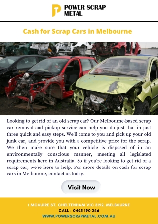 Cash for Scrap Cars in Melbourne