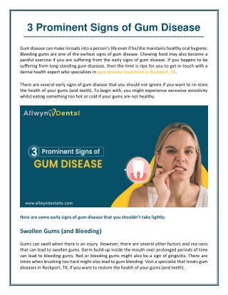 Top 3 Signs of Gum Disease