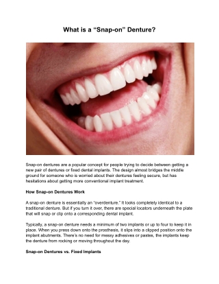 What is a Snap on Denture