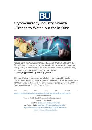 Cryptocurrency Industry Growth -Trends to Watch out for in 2022