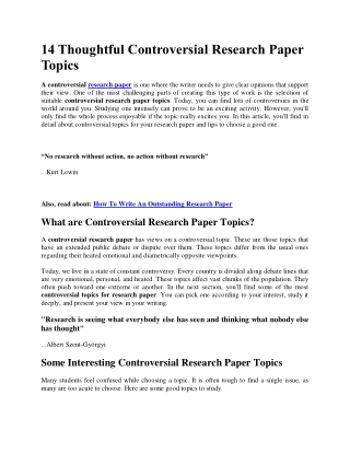 12  Controversial Research Paper Topics for Students