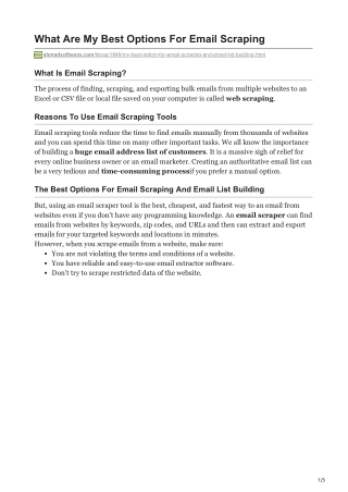 1What Are My Best Options For Email Scraping