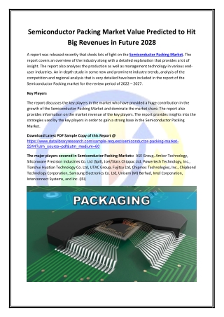 Global Semiconductor Packing Market Opportunities and Forecast 2020-2027