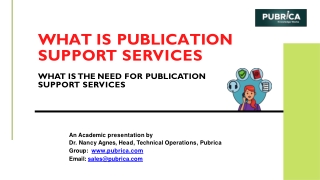 What is Publication support services. Need for Publication support services - Pubrica
