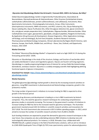 Glycomics And Glycobiology Market Size