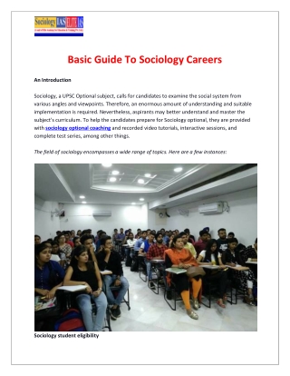 Basic Guide To Sociology Careers