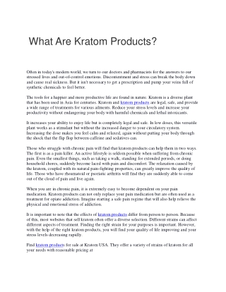 Kratom products