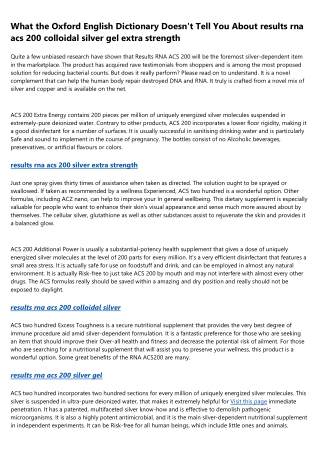 5 Cliches About results rna acs 200 You Should Avoid