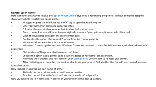Epson Printer offline