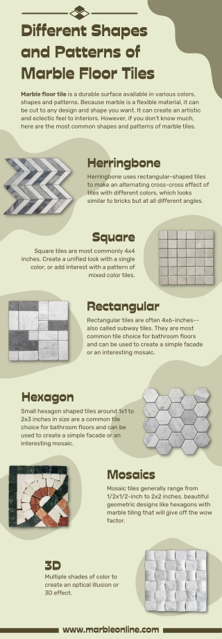 Different Shapes and Patterns of Marble Floor Tiles