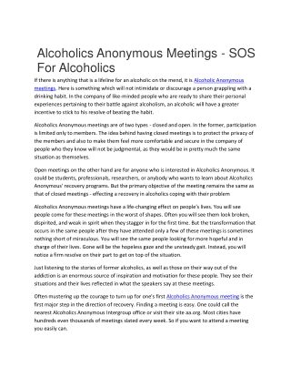 Alcoholics Anonymous Meetings