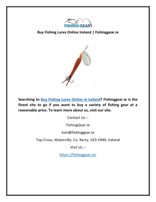Fishing Lures Online Ireland | Fishinggear.ie