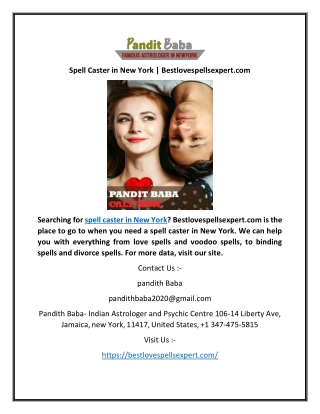 Spell Caster in New York | Bestlovespellsexpert.com