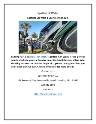 Spotless Car Wash | Spotfreefinish.com