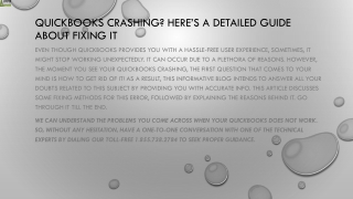 Easy ways to fix QuickBooks Crashing issue