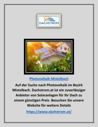 Photovoltaik Mistelbach | Dachstrom.at