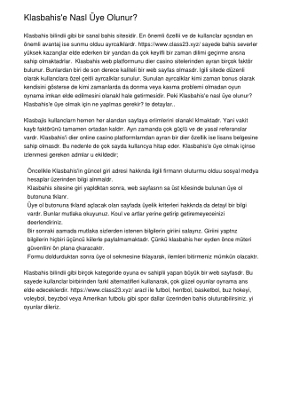 Klasbahis'e Nasıl Üye Olunur?