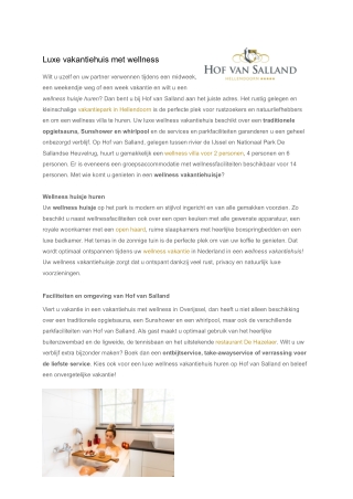 Hof van Salland | Wellness vakantiehuis