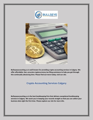 Crypto Accounting Services Calgary | Bullseyeaccounting.ca