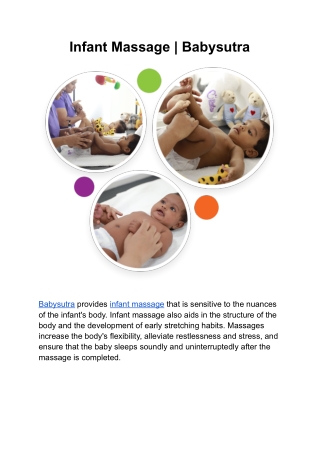 Infant Massage | Babysutra