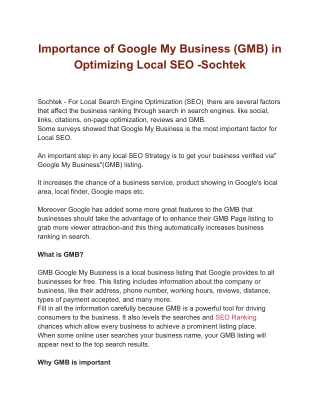 Importance of Google My Business (GMB) in Optimizing Local SEO -Sochtek (1)