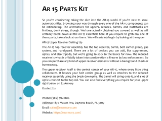 Ar 15 Parts Kit