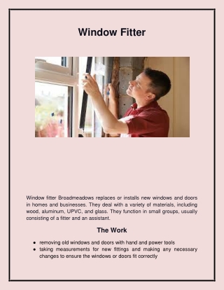 Best Window Fitter in Broadmeadows