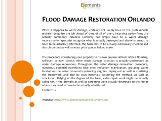 Flood Damage Restoration Orlando