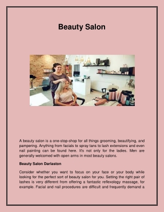 Top Beauty Salon in Darlaston