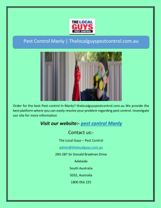 Pest Control Manly | Thelocalguyspestcontrol.com.au