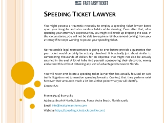 Speeding Ticket Lawyer