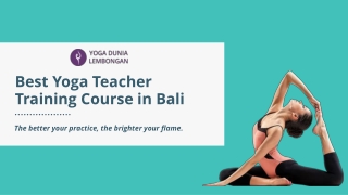 Best Yoga Teacher Training Course in Bali