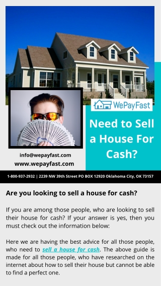 Need to Sell a House For Cash - PDF